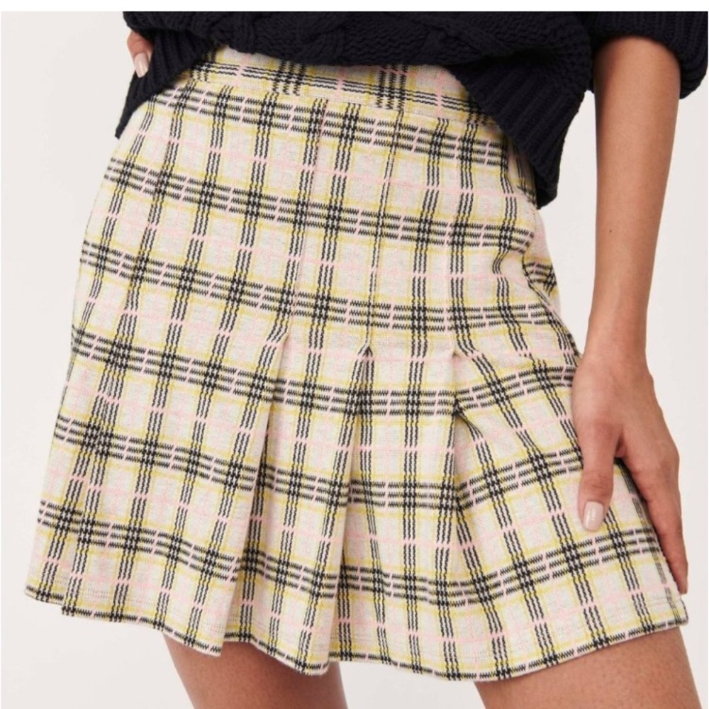 New Free People Pleated Retro Sunshine Combo Mini Skirt 
Size 4
